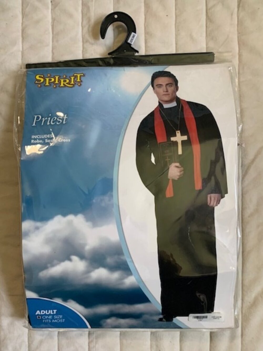 Spirit Halloween Adult Costume PRIEST w/ Robe, Sash, & Cross ONE SIZE FITS MOST